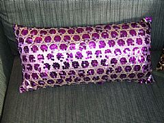 SEQUINS-&-CIRCLES-PURPLE-&-GOLD-CUSHION-30-cm-X-60-cm-RECTANGE-NEW-DESIGNER-BARGAIN